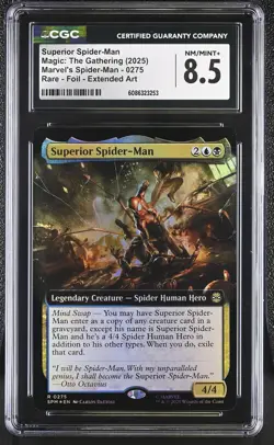 SUPERIOR SPIDER-MAN Marvel's Spider-Man Extended Art Foil Rare CGC 8.5 MTG - Image 1