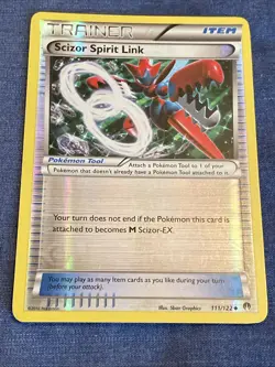 Scizor Spirit Link 111/122 Reverse Holo XY: Breakpoint Pokemon TCG LP 2016 - Image 2