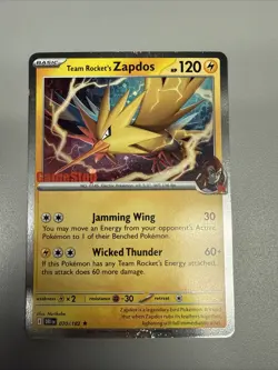 NM+ Team Rocket's Zapdos 070/182 GameStop Stamped Promo Pokemon Bottom Swirl - Image 1