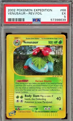 2002 Pokemon Expedition Venusaur Reverse Holo #68 PSA 5 - Image 1