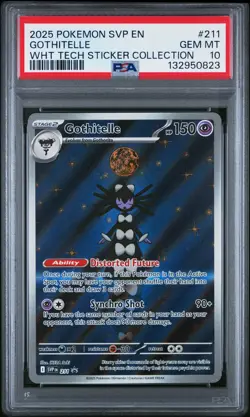 2025 Pokemon Black Star Promo #211 Gothitelle White Flare Tech Sticker PSA 10 - Image 1