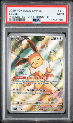 PSA 9 NM Eevee Prismatic Evolutions Etb Pokemon Svp En-Sv Black Star Promo - Image 1