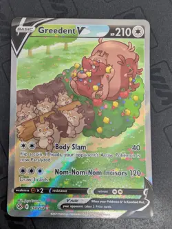 Pokemon TCG Greedent v Full Art Ultra Rare Alternate Card 257/164 Fusion Strike - Image 1