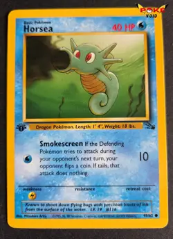 Pokemon First Edition 49/62 Horsea Fossil NM - Image 1