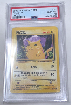 PSA 10 Pikachu 87/130 Base Set II 2 2000 Pokemon Game Get Mint - Image 1