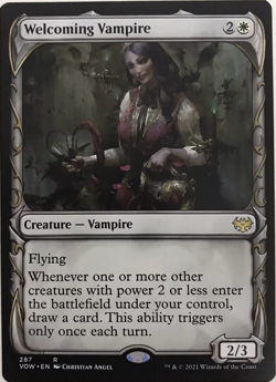 Welcoming Vampire - Showcase RARE Magic the Gathering MtG TCG Card # 287 - Image 1