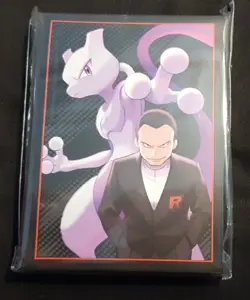 Pokemon TCG Destined Rivals Mewtwo and Giovanni New Card ETB Sleeves 65 Count - Image 1