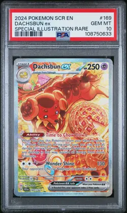 2024 POKEMON SCR EN-STELLAR CROWN SPECIAL ILLUSTRATION RARE DACHSBUN EX PSA 10 - Image 1