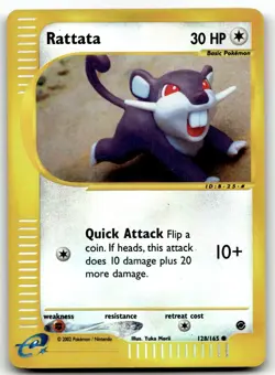 Rattata Reverse Holo 128/165 Pokemon Expedition E Reader Series WOTC 2002 NM - Image 1