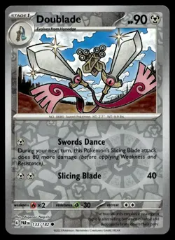 Doublade 133/182 Pokemon Card Paradox Rift Common 90 HP Rev Holo NM UP - Image 1