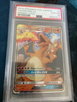Pokemon TCG Charizard GX Hidden Fates 9/68 Holo Ultra Rare PSA 10 - Image 1