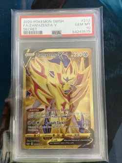 Pokemon TCG Zamazenta V Sword & Shield Base Set 212/202 Holo Secret Rare PSA 10 - Image 1
