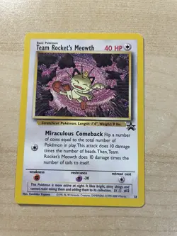 Team Rocket's Meowth 18/53 Wotc Promo Regular (Excellent Condition) LP Pokemon - Image 1