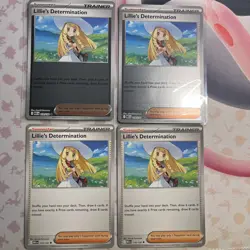Pokemon TCG 4x Lillie’s Determination 119/132 Mega Evolution Playset 2 Reverse - Image 1