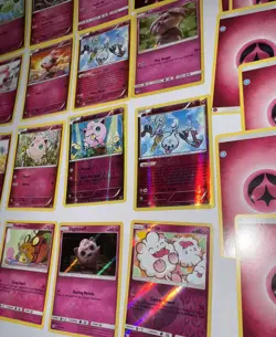 32 LOT Pokemon Cards DISCONTINUED FAIRY PINK 6 Holos Rare TCG ALL DIFFERENT - Image 3