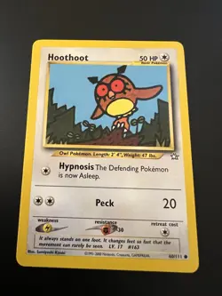 Hoothoot 60/111 Neo Genesis Unlimited 2000 Pokemon Card Common NM - Image 1