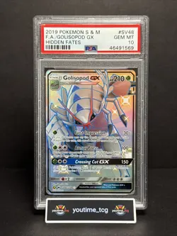 2019 Pokemon Sun & Moon: Hidden Fates Shiny Vault Fa Golisopod GX #SV48 PSA 10 - Image 1