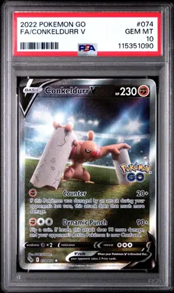PSA 10 GEM MINT Conkeldurr V 076/078 GO Full Alternate Art Holo Pokemon TCG 2022 - Image 1