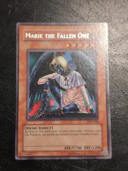 Yu-Gi-Oh! RARE CARD MARIE THE FALLEN ONE LON-046 1996 VINTAGE PRINT LP - Image 1