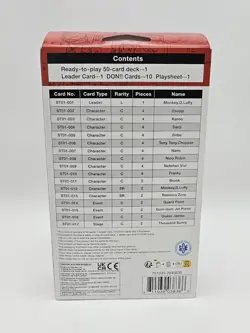One Piece Card Game Starter Deck ST01 Straw Hat Crew New/OVP English - Image 2