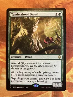 MTG Tendershoot Dryad Commander: Bloomburrow Green Rare Near-Mint!!! - Image 1
