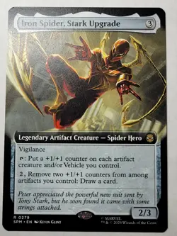 Iron Spider, Stark Upgrade -Extended Art- Spider-Man Rare Marvel SPM 279 mtg NM - Image 1