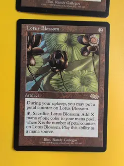 Lotus Blossom x2 Rare Artifact MTG Card. Urza's Saga. Old Vintage - Image 2