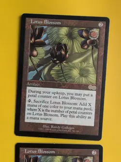 Lotus Blossom x2 Rare Artifact MTG Card. Urza's Saga. Old Vintage - Image 3