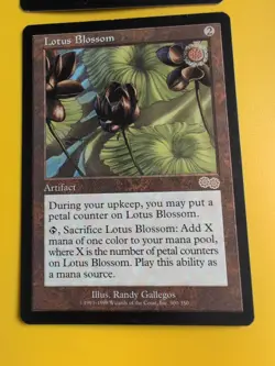Lotus Blossom x2 Rare Artifact MTG Card. Urza's Saga. Old Vintage - Image 5