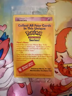 Pokemon WB First Movie Mewtwo Card Black Star Promo 1999 Sealed - Image 1