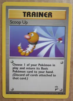 Scoop Up 107/130 Rare Non-Holo Base 2 Set Pokemon Trainer Card LP - Image 1