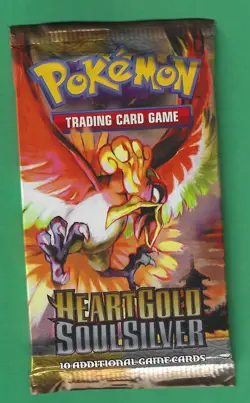 Pokemon "HeartGold & SoulSilver" 10-Card Sealed Booster Pack (Ho-Oh) X1 - Image 1