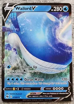 Wailord V 13/73 NM Pokemon Card NM Champion’s Path 2020 - Image 1