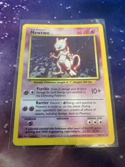 Pokemon TCG Mewtwo 10/102 Base Set Vintage Holo Rare Card Ungraded NM - Image 3