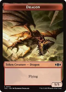 MTG Tarkir: Dragonstorm Commander - Dragon 5/5 & Treasure [Token] - Image 1