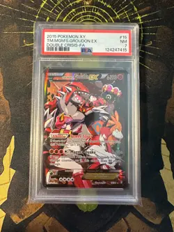 Pokemon Team Magma's Groudon EX 15/34 Double Crisis Full Art PSA 7 - Image 1