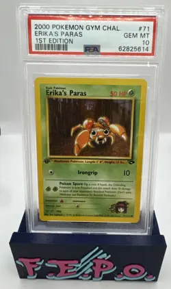 2000 Pokemon Gym Challenge Regular 1st Edition Erika's Paras 71/132 PSA 10 - Image 1