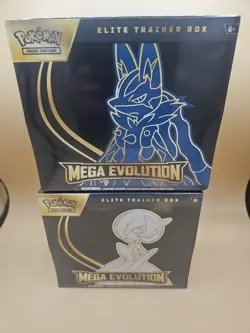 Pokemon TCG Mega Evolutions Elite Trainer Boxes Set of 2 Gardevoir & Lucario ETB - Image 1