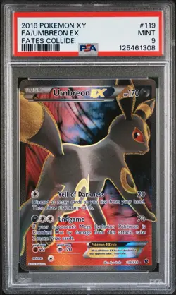2016 Pokemon XY Fates Collide Umbreon EX Full Art 119/124 PSA 9 Mint - Image 2