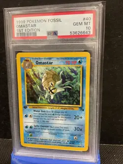 1999 Pokemon Fossil First Edition Omastar #40 PSA 10 GEM MINT Vintage Card WOTC - Image 2