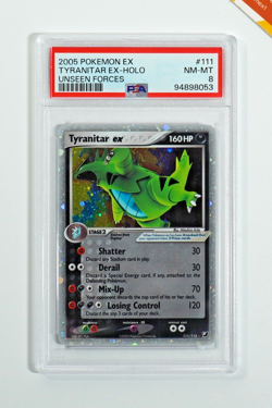 Pokemon PSA 8 Tyranitar Ex #111 Holo Ex Unseen Forces 2005 English - Image 1