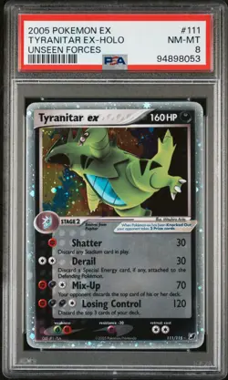 Pokemon PSA 8 Tyranitar Ex #111 Holo Ex Unseen Forces 2005 English - Image 2