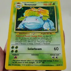 1999 Pokemon Base Set 2 Venusaur Holo 15/102 WotC Vintage Holographic - Image 3