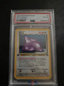 Ditto 1st Edition 1999 Pokemon Fossil 3/62 #3 PSA 6 Holo WOTC - Image 1