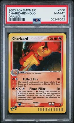 Charizard 100/97 EX Dragon Holo Secret Rare 2003 Pokemon TCG Card - PSA 8 - Image 1