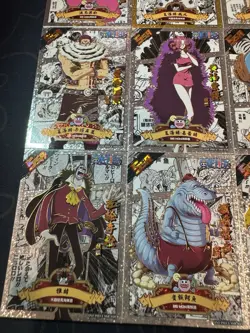One Piece Set of 9 Ultra Rare Premium Foiled Collectible Anime Silver Cards #1 - Image 5