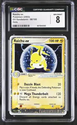 CGC 8 Raichu ex 2003 EX Sandstorm 98/100 Holo Pokemon Card - Image 1