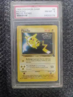 1999 Pokemon Pikachu Movie Black Star Promo Card #4 PSA 8 - Image 1