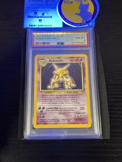 1999 POKEMON BASE SET UNLIMITED #1 ALAKAZAM-HOLO PSA 8 - Image 4