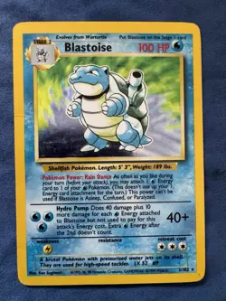 Blastoise - 2/102 - Pokemon Base Set Unlimited Holo Rare Card WOTC MP - Image 1